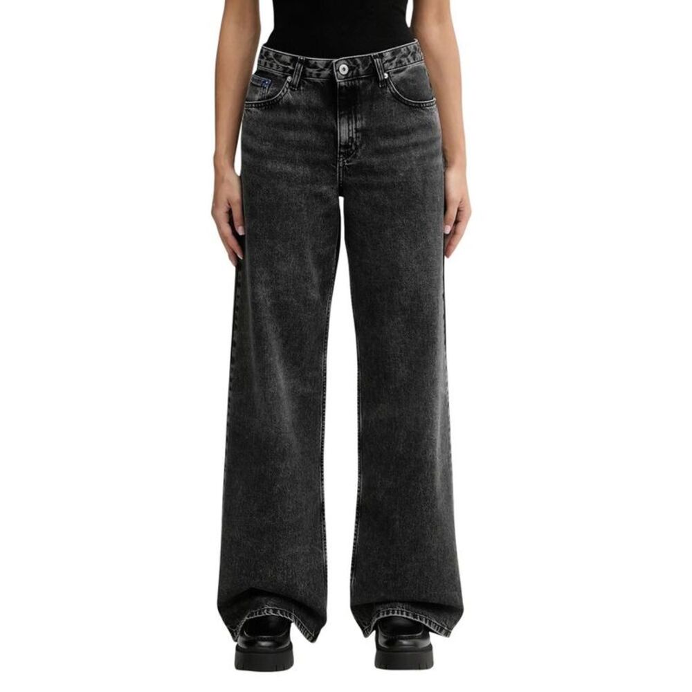 Karl Lagerfeld Black Recycled Cotton Relaxed Fit Women's Jeans